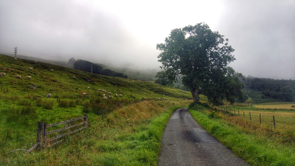 Morning run in Killin - Long no through road. Killin, Maragowan Caravan Site, Tuesday 16th August 2016.